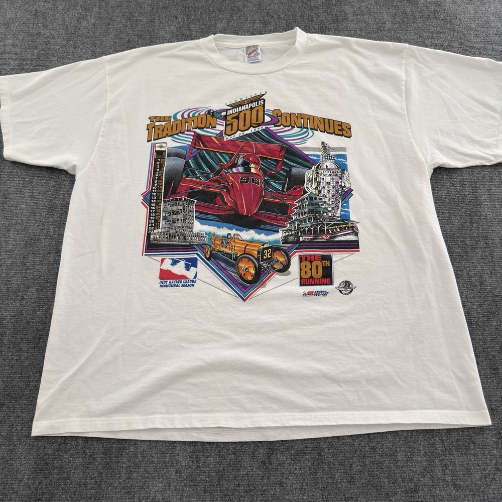 Vintage 1996 Indianapolis 500 Indy 500 T-Shirt 3XL Jerzees Racing Tony Stewart